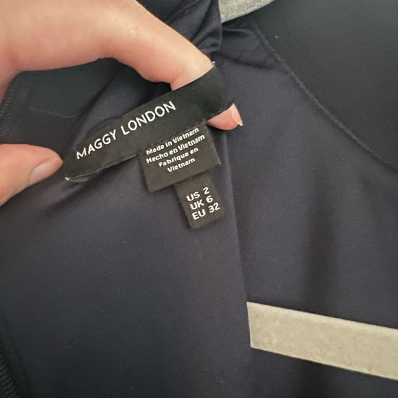 Navy Blue Maggy London Sheath Dress - Picture 3 of 3